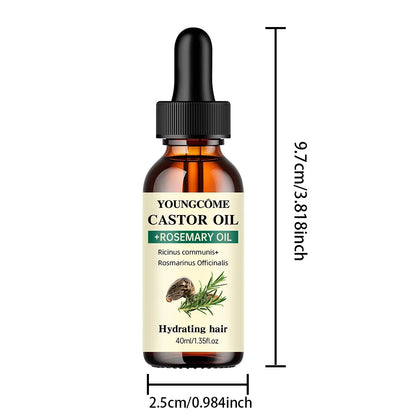 Mix Castor Oil and Rosemary Oil for Hair Growth Enhances hair thickness and Shine, Reduce Hair Loss and Split Ends Hair Care Oil Beauty World Shop