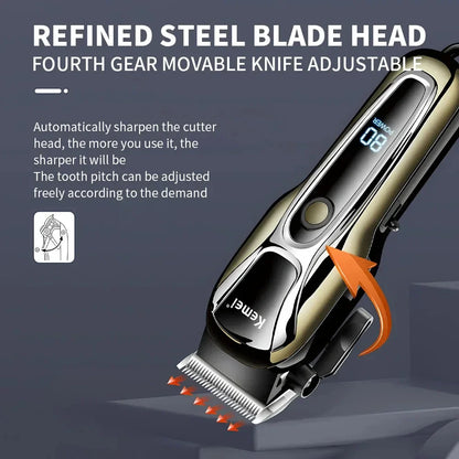 Kemei PG1990A USB Rechargeable Electric Hair Clipper Professional Cordless Men Hair Trimmer Men's Hair Cutting Machine Trimmer Beauty Trend Shop
