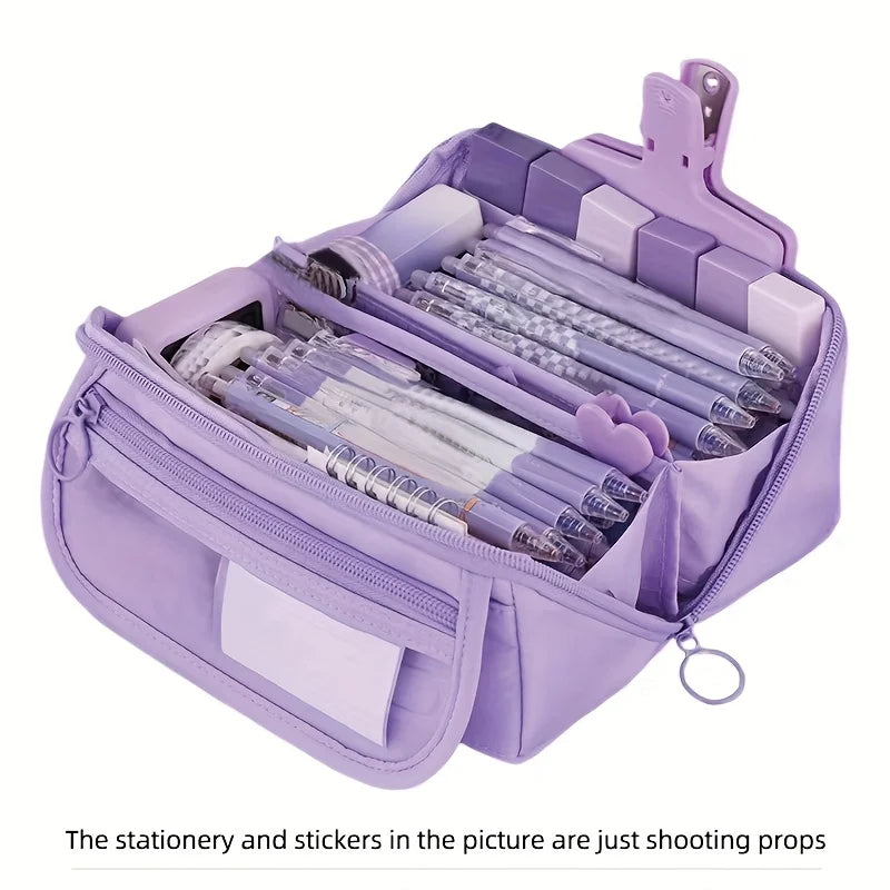 1pc large capacity learning pencil case with multifunctional desktop organization and storage stationery box for boys and girls Beauty World Shop