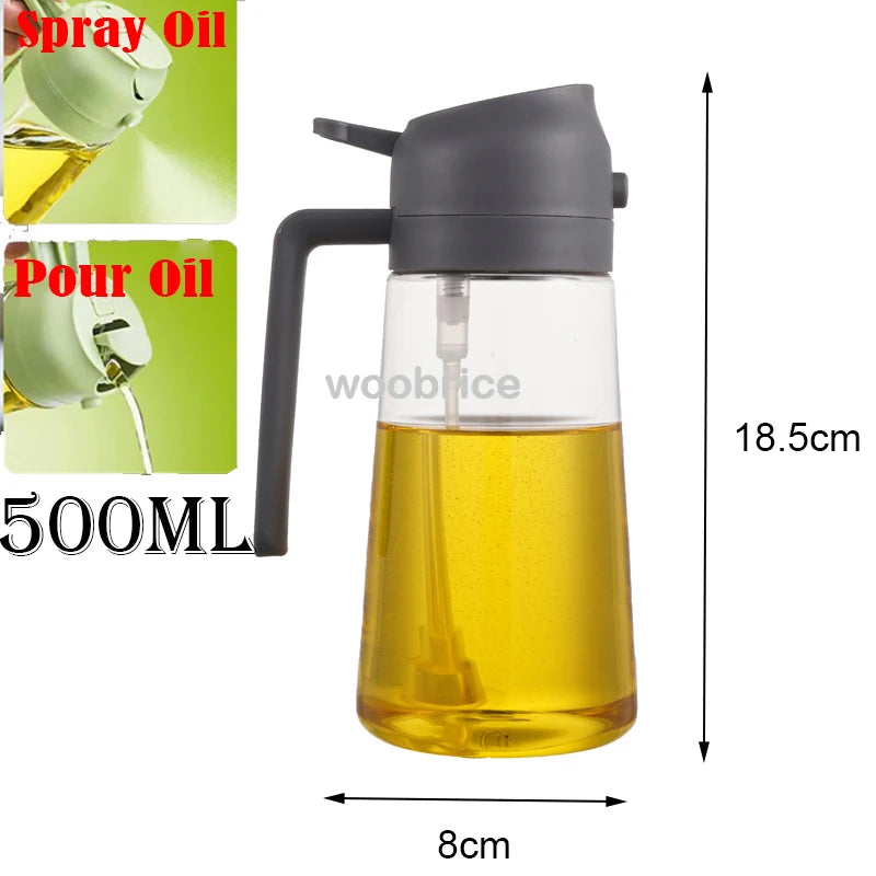 2in1 Kitchen Spray Oil Dispenser Oil Sprayer Polisher Or Only Brush Spray for Air Fryer Salad Grilling Roasting Cooking Kitchen Beauty World Shop