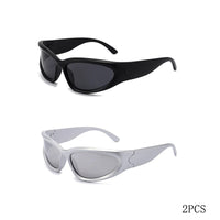 2PCS Black Silver