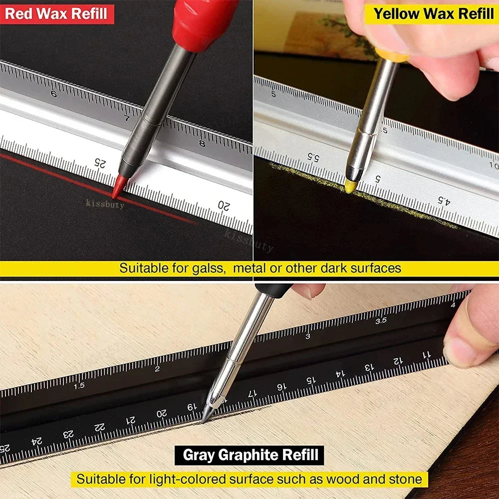 2.8mm Solid Carpenter Pencil Mechanical Pencil with Built-in Sharpener Carpentry Long Head Carpenter Pencil Stationery Supply Beauty World Shop