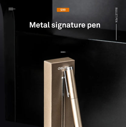 Deli Metal Sign Pen, Gel Ink Pens, Golden Silver Color, Metallic Writing Pen, Office Supplies, 0.5mm Beauty World Shop