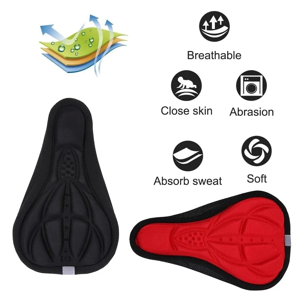 2025 Bicycle Saddle 3D Soft Cycling Seat Cover MTB Mountain Bike Thickene Sponge Pad Outdoor Breathable Cushion Bike Accessories Beauty World Shop