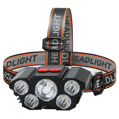 5 LED Headlamp Rechargeable with Built in Battery Strong Light Headlight Camping Adventure Fishing Head Light Flashlight Beauty Fashion