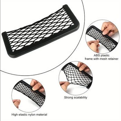 Car Storage Bag Nets Adhesive Auto Seat Organizer Door Side Net Pocket Multifunction 15-20cm Resilient Car Styling Storage Nets Beauty World Shop
