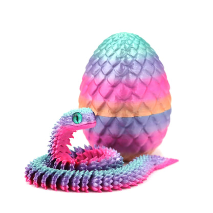 4pcs/set 3D printed snake surprise egg decoration, flexible joints, the best gift for 3D printing enthusiasts Beauty World Shop