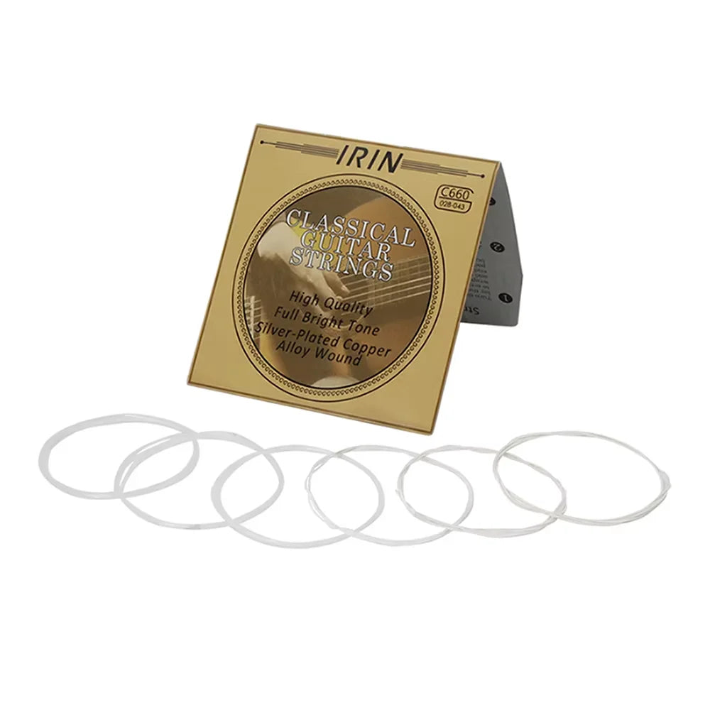 6 Pcs Strings Classical Guitar Strings Black Clear Nylon Guitarra Strings Sliver Plated Copper Wound String Guitar Accessories Beauty World Shop