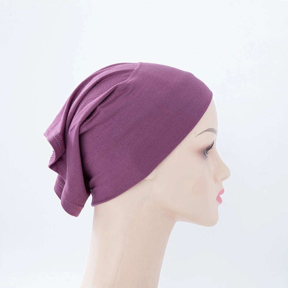 56colors Fashion Women Inner Hijab Tube Muslim Cap Bonnet Plain Islamic Underscarf Bamboo Jersey Undercaps Beauty World Shop