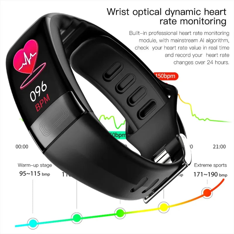 ECG+PPG Smart Wristband Fitness Tracker for Women Men Calorie Blood Pressure Waterproof Sport Smartband Health Smartwatch Beauty World Shop
