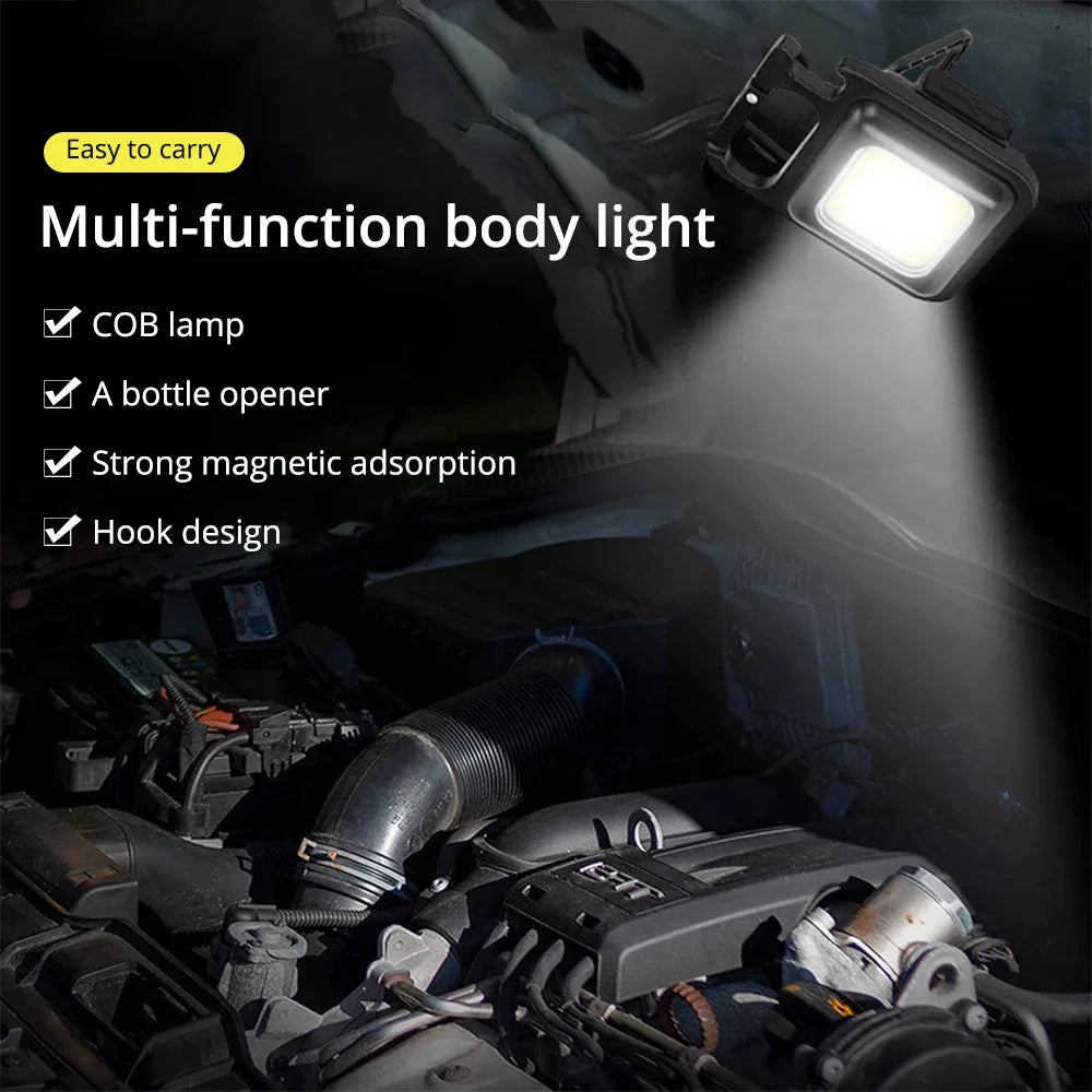 Mini Flashlight Keychain Carry LED Light Work High Power Flashlights Waterproof USB Charge Hard Lamp Outdoor Lighting Highlight Beauty World Shop