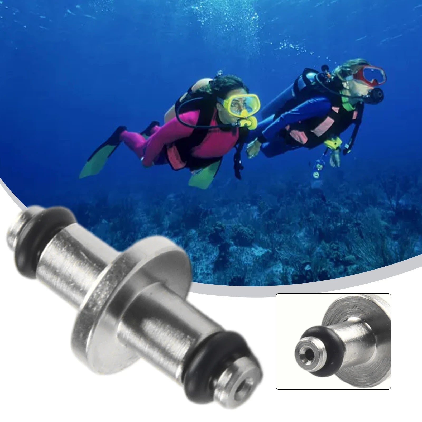 1pc Scuba Diving High Tube Pressure T End Air Spool With O-Ring For SPG Swivel Standard High Pressure Hoses Diving Accessories Beauty World Shop
