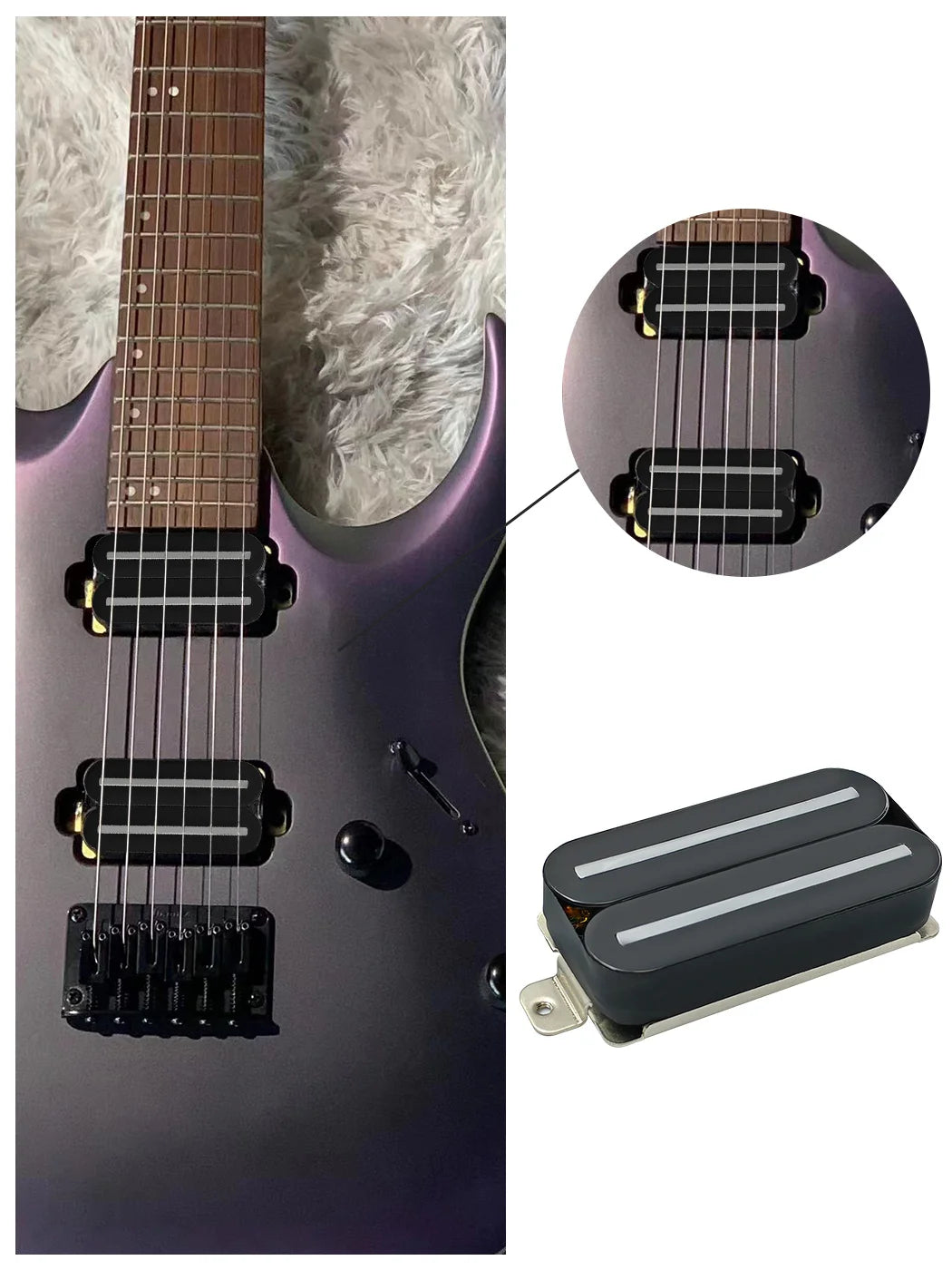 Phrilam Pro Super Power  Electric Guitar Hot Dual Rails Pickup Humbucker Pickup 14.1K Black Guitar Parts Beauty World Shop