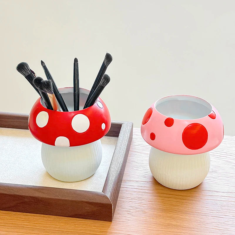 Miniso Creative Cute Mushroomseries Pen Holder Stationery Storage Desktop Decoration for Friends Birthdays Gift Beauty World Shop
