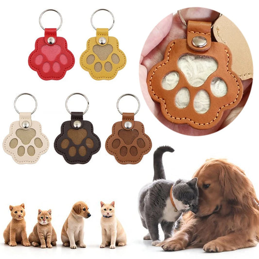 Pet Hair Memorial Keychain PU Leather Keepsake Locket for Cat Dog Fur Pet Hair Storage Pendant Handbag Hanging Accessories Beauty World Shop