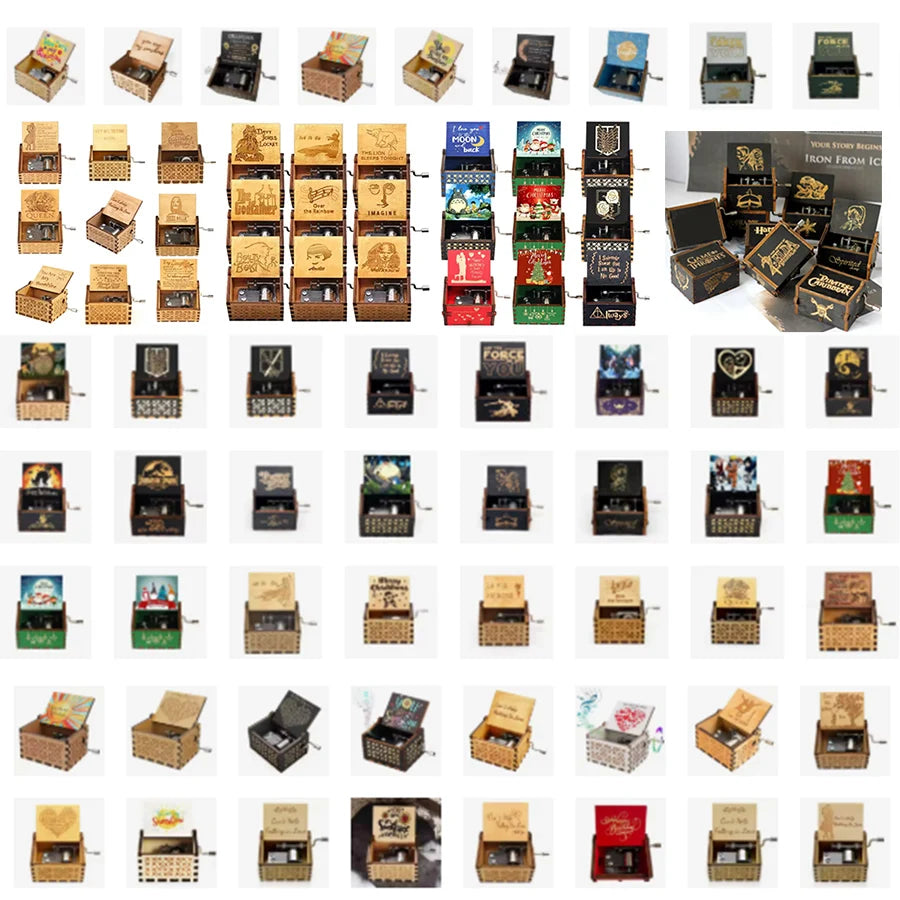 21 Music Boxes Pink White Blue Black Wood You Are My Sunshine Godfather Music Box Music Theme Birthday Gift blind box Beauty World Shop