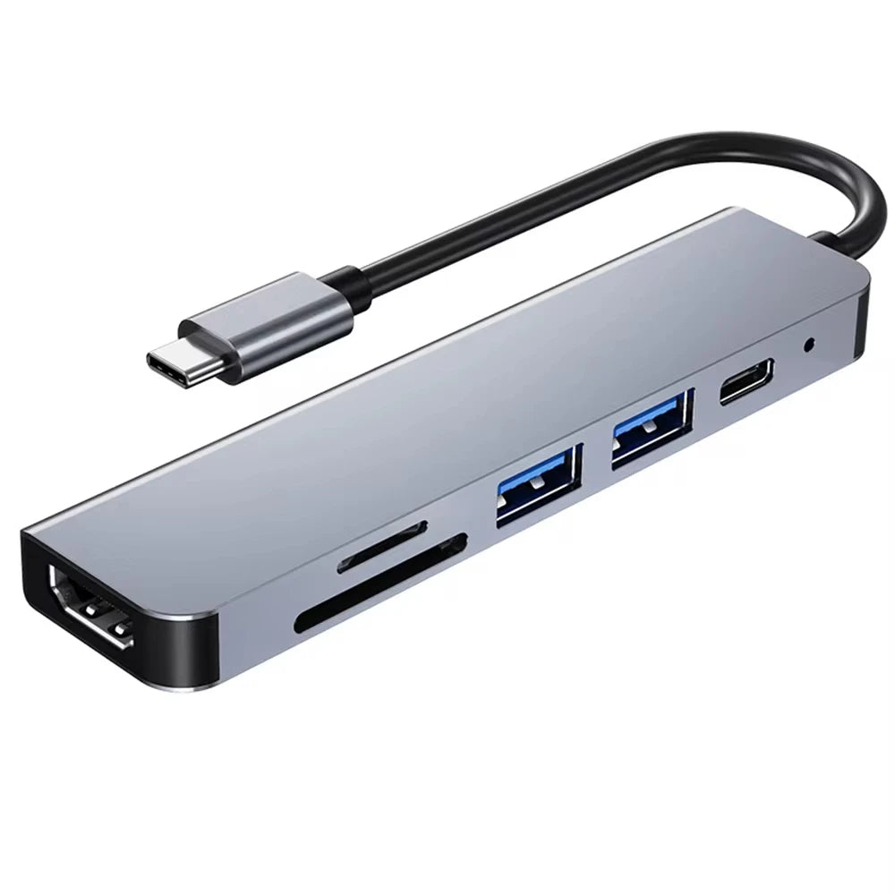 6 in 1 USB HUB C type-c HUB USB C to USB 3.0 HDTV-Compatible Dock for MacBook Pro For Nintendo Switch USB-C Type C 3.0 Splitter Beauty World Shop