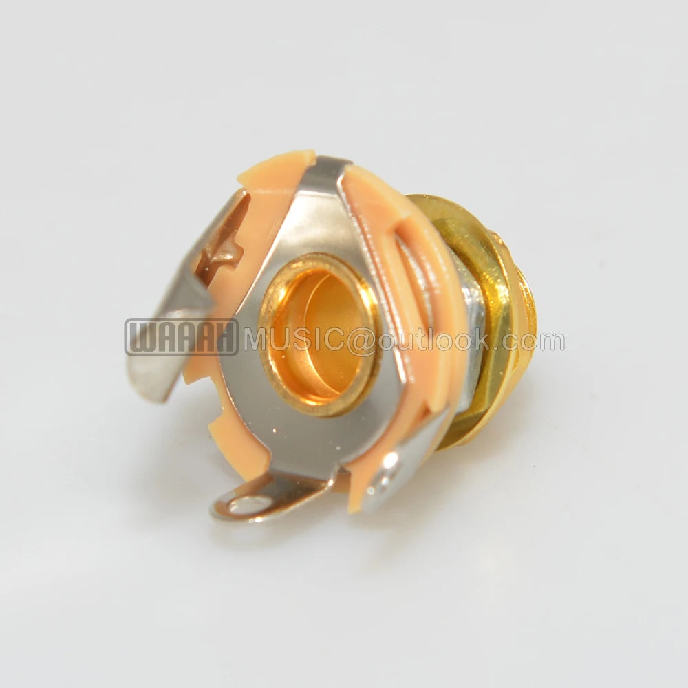 1pcs Electric Guitar Input Jack For Electric Guitar & Bass Guitar 1/4"" (6.35mm) Mono Jack Socket Chrome Nut & Washer Beauty World Shop