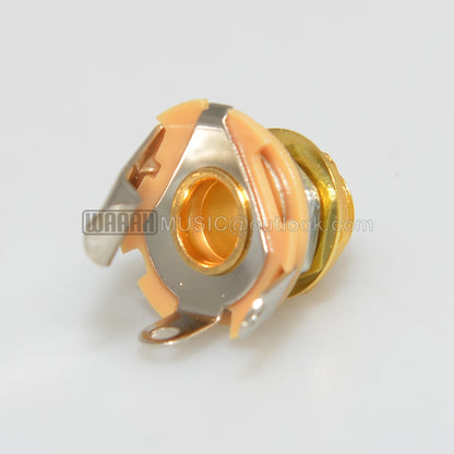 1pcs Electric Guitar Input Jack For Electric Guitar & Bass Guitar 1/4"" (6.35mm) Mono Jack Socket Chrome Nut & Washer Beauty World Shop