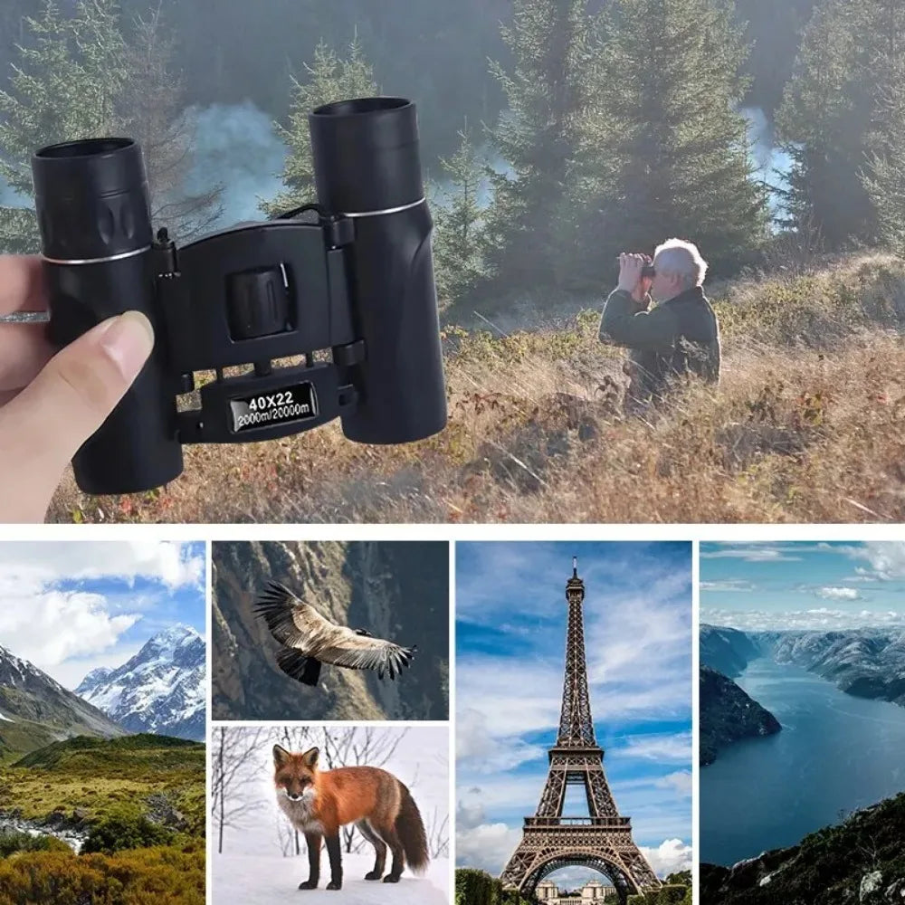 40x22 HD Powerful Binoculars 2000M Long Range Folding Mini Telescope BAK4 FMC Optics For Hunting Sports Outdoor Camping Travel Beauty World Shop