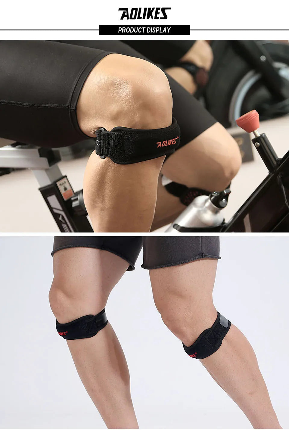 AOLIKES 1PCS Knee Braces for Knee Pain,Patella Knee Support Strap,Adjustable Patellar Tendon Stabilizer Band for Basketball Beauty World Shop