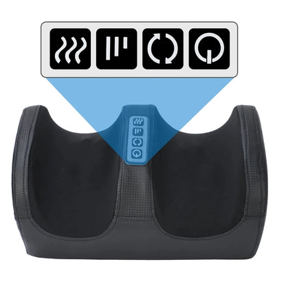 Electric Foot Massager Shiatsu Kneading Deep Tissue Relax Heated Roller Calf Pain Relief Fatigue Muscles Vibrator Machine Health Beauty World Shop