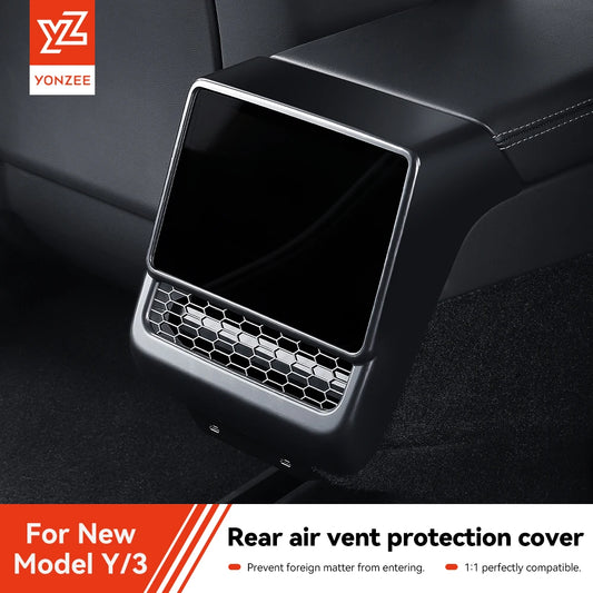 YZ For Tesla Model 3/Y Highland Juniper  Rear Center Console Air Outlet Cover Vent Outlet Dust Cover Car Styling Accessories Beauty World Shop