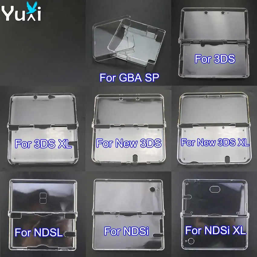 YuXi In Bulk Clear Plastic Crystal Case Protective Case Cover Hard Shell Skin For NDSL NDSi New 3DS XL For GBA SP Game Console Beauty World Shop