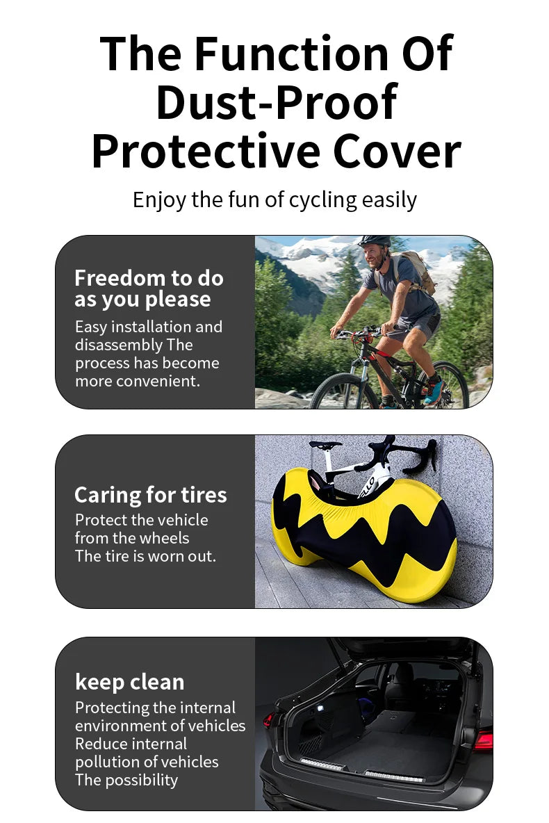 High Elastic Dustproof Road Bicycle Wheel Cover Waterproof MTB Cover Wear-resistant Bicycle Cover Bike Accessories Beauty World Shop