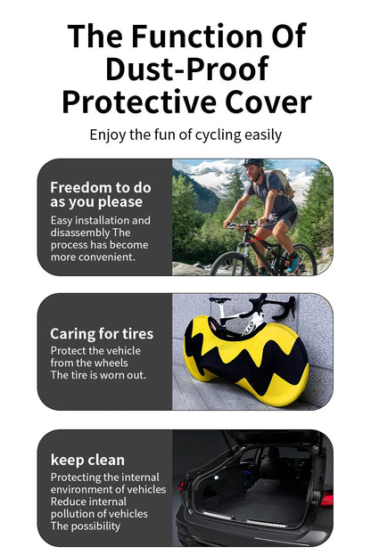 High Elastic Dustproof Road Bicycle Wheel Cover Waterproof MTB Cover Wear-resistant Bicycle Cover Bike Accessories Beauty World Shop