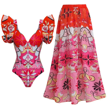 2026 New Sexy Ruffle Bikini Set Printed Brazilian Biquini Women Swimwear Skirt Bathing Suit Girls Summer Beachwear Dress Beauty World Shop