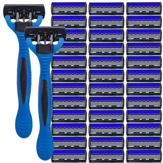 NEW Shaver Men Razor Shaving 3 Layer Stainless Blade Shaver Reusable Safety Razor Hair Removal Shaver Imported Blade Multi Tool Beauty World Shop