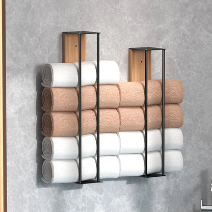 Bathroom wall mounted towel rack, bathroom decorative towel rack, towel hanging rack, roll towel storage, no drilling required Beauty World Shop