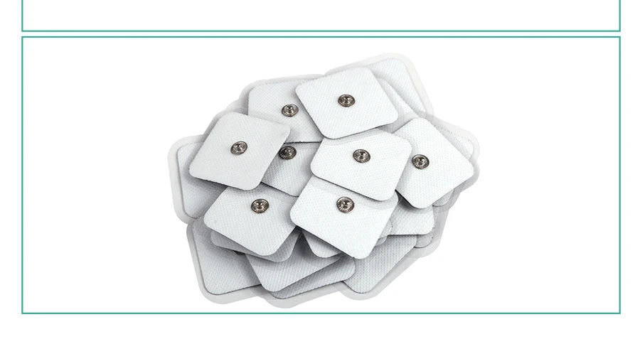 10/20/50pcs Non-woven Electrode Pads 4x4cm Snap On Replacement For Tens Acupuncture Digital Machine Slimming Massager Therapy Beauty World Shop