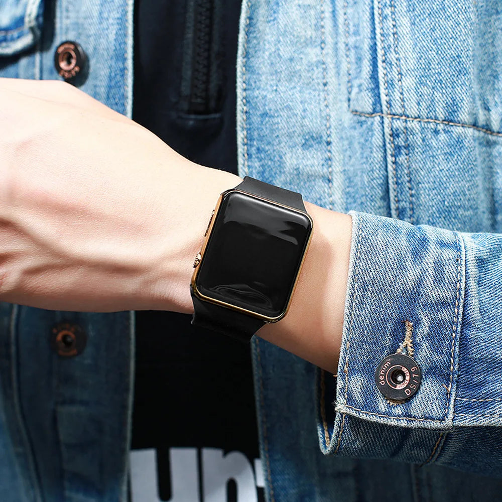 Simple Digital Watch for Men Women Fashion Sport LED Electronic Watch Black Silicone Wristband Casual Mens Watch Reloj Hombre Beauty World Shop