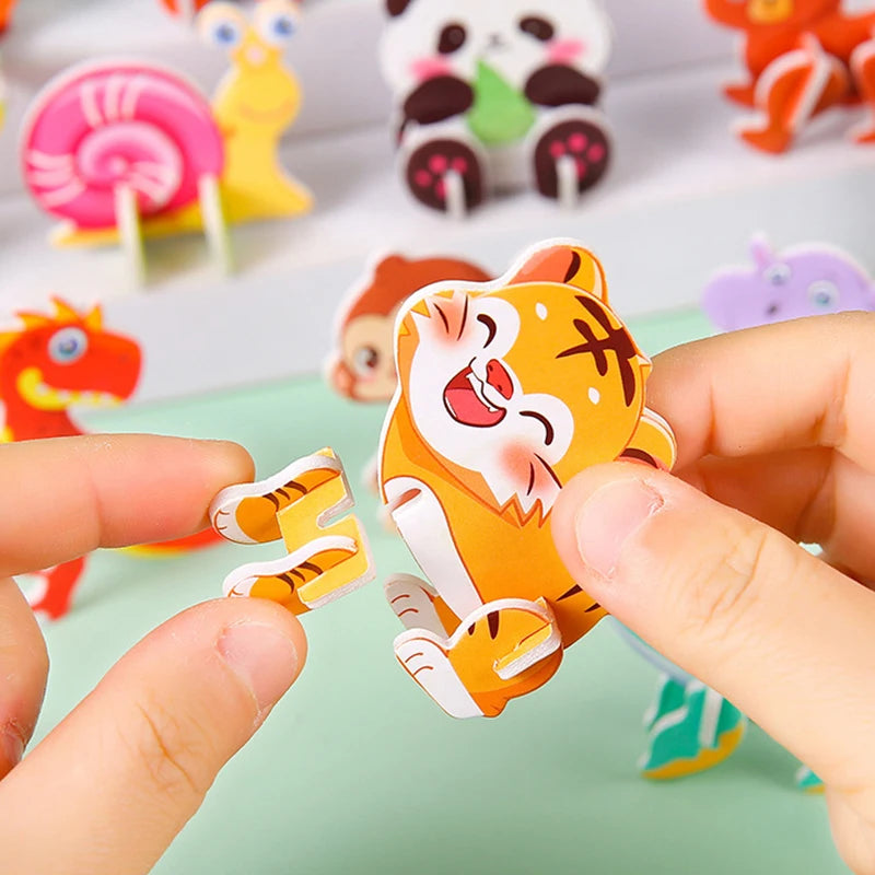 30pcs 3D Jurassic Dinosaur Cute Animals Enlightenment Paper Puzzle Puzzle Puzzle Cartoon Learning Education Puzzle Christmas Toy Beauty World Shop