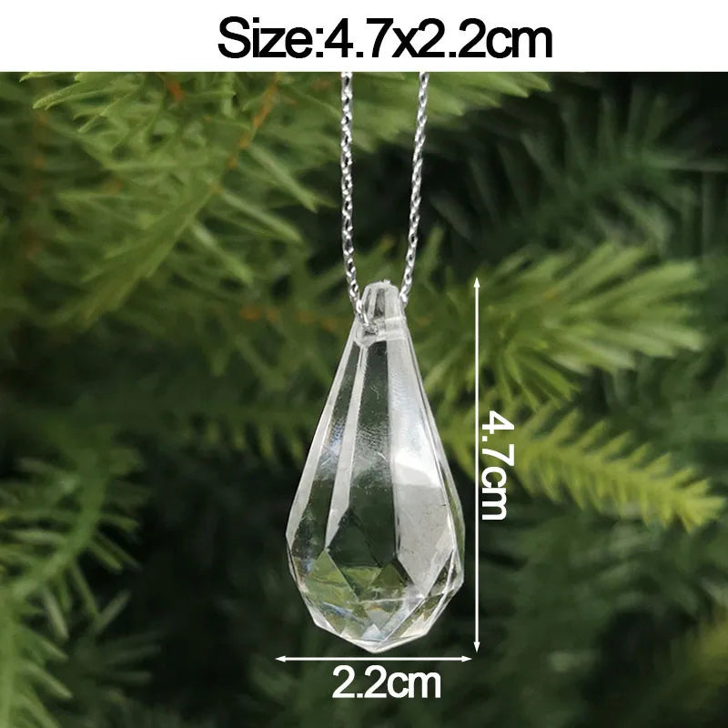 5pcs Christmas Home Decorations Crystal Acrylic Ornaments Snowflake Elk Xmas Tree Hanging Pendants Navidad 2025 New Year Gift Beauty World Shop