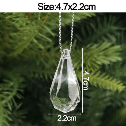 5pcs Christmas Home Decorations Crystal Acrylic Ornaments Snowflake Elk Xmas Tree Hanging Pendants Navidad 2025 New Year Gift Beauty World Shop