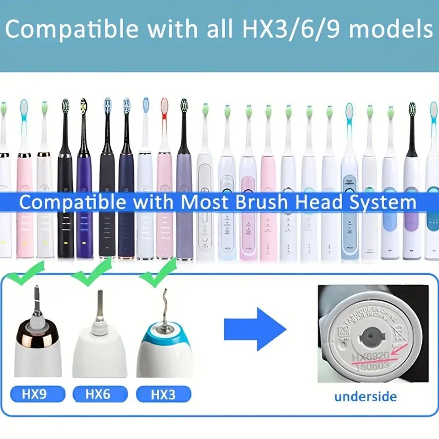 4-32pcs Electric Toothbrush Replacement Heads Compatible with Philips Sonicare Replacement Brush Heads Click-on Handles Beauty World Shop