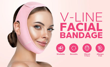 Reusable Face Strap, V Line Mask, Double Chin Reducer, Chin Up Patch, Chin Strap, V Shaped Belt, V Shaped Face Mask for Sagging Beauty World Shop