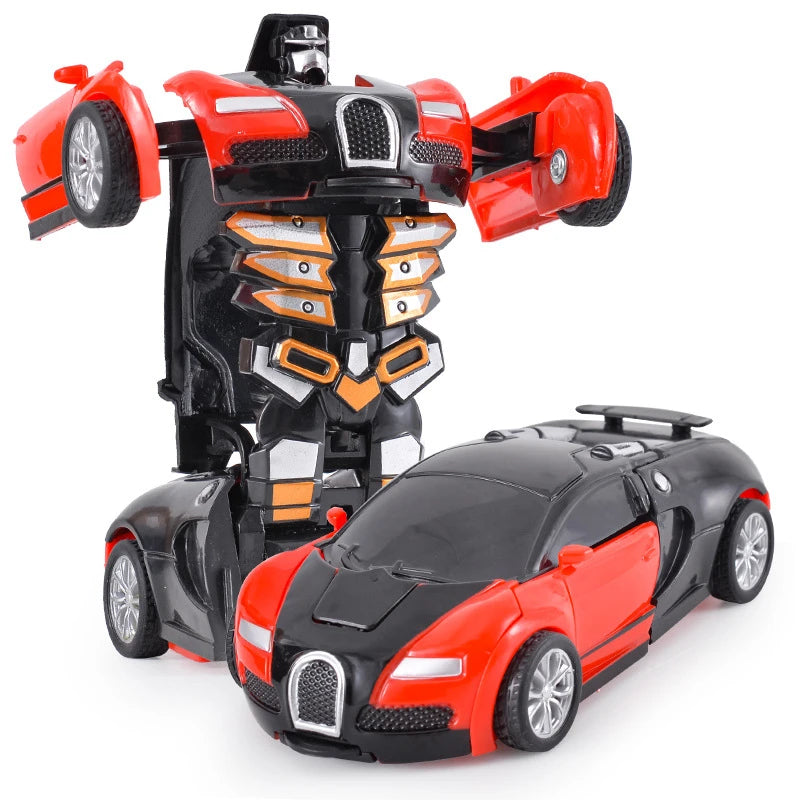 One Click Automatic Collision Deformation Robot Boy Gift Dual Form Toy Car Father Son Interactive Model Car Beauty World Shop
