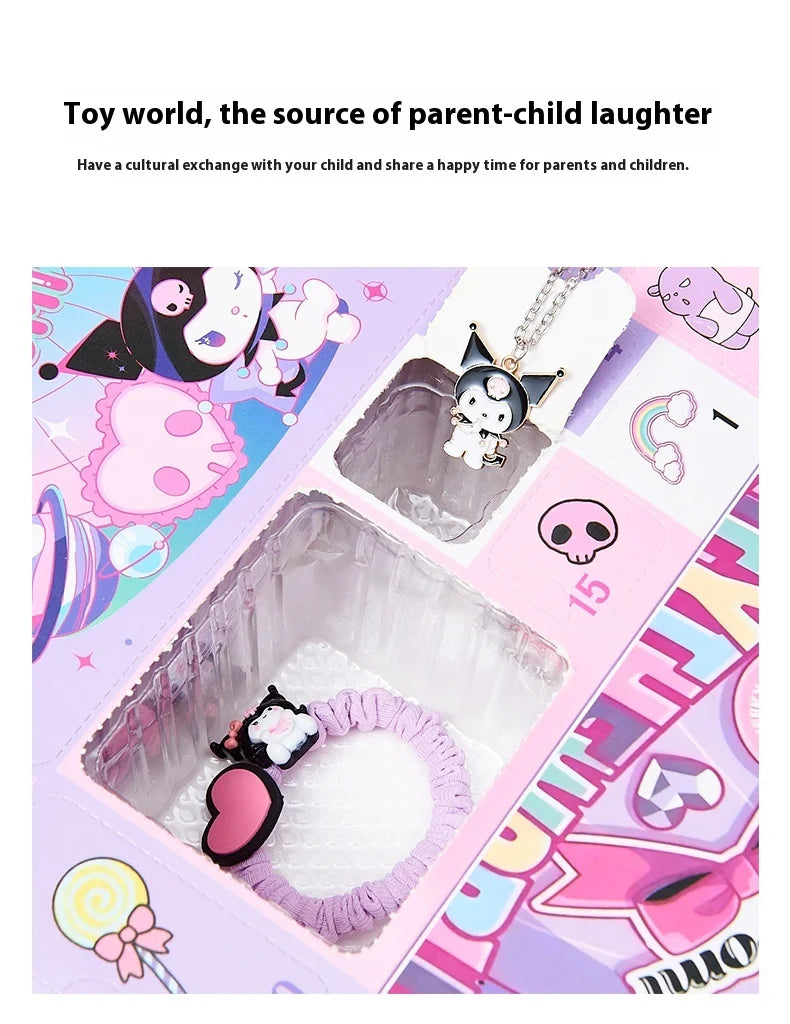 Cute Kuromi Cinnamoroll Melody Christmas Advent Calendar Kawaii Random Figure Ornament Anime Cartoon Keychain Kids Toy Gift Beauty World Shop