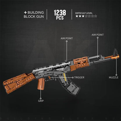 AK47 Assault Rifle Model Building Blocks Military Army Weapon Shootable Imitation Gun Bricks Children’s Holiday Gifts DIY Toys Beauty World Shop