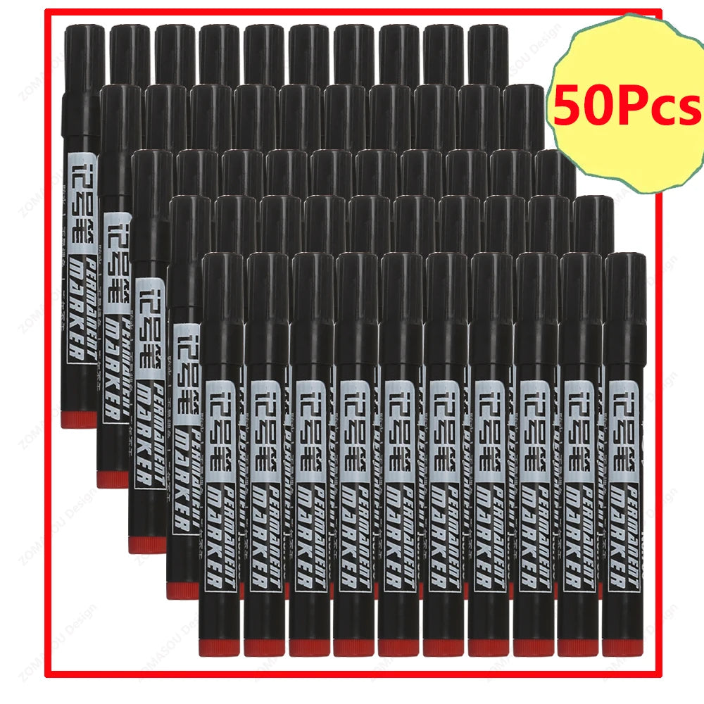 1-100Pcs Waterproof Oil-based Marker Pen Quick Dry Black Blue Red Ink Permanent for Metal Glass Stationery Art School Supply Beauty World Shop