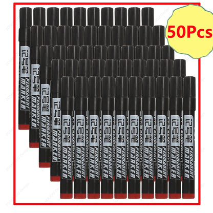1-100Pcs Waterproof Oil-based Marker Pen Quick Dry Black Blue Red Ink Permanent for Metal Glass Stationery Art School Supply Beauty World Shop