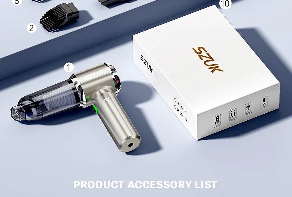 SZUK 985000Pa Car Vacuum Cleaner Portable Handheld Wireless Strong Suction Car Cleaner Cleaning Machine Mini Vacuum Cleaner Beauty World Shop