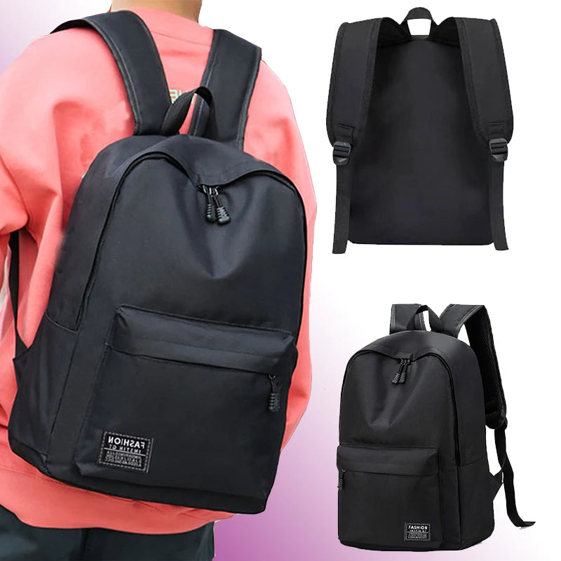 15 Inches Versatile Backpack Trendy Washable Oxford Cloth Computer Bag Black Gray Blue Red School Student Backpack Unisex Beauty Fashion