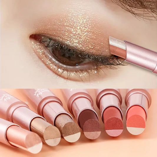 Gradient two-color eye shadow pen waterproof, sweat proof, not easy to smudge, pearlescent, fine shiny, lazy eye shadow s Beauty Trend Shop
