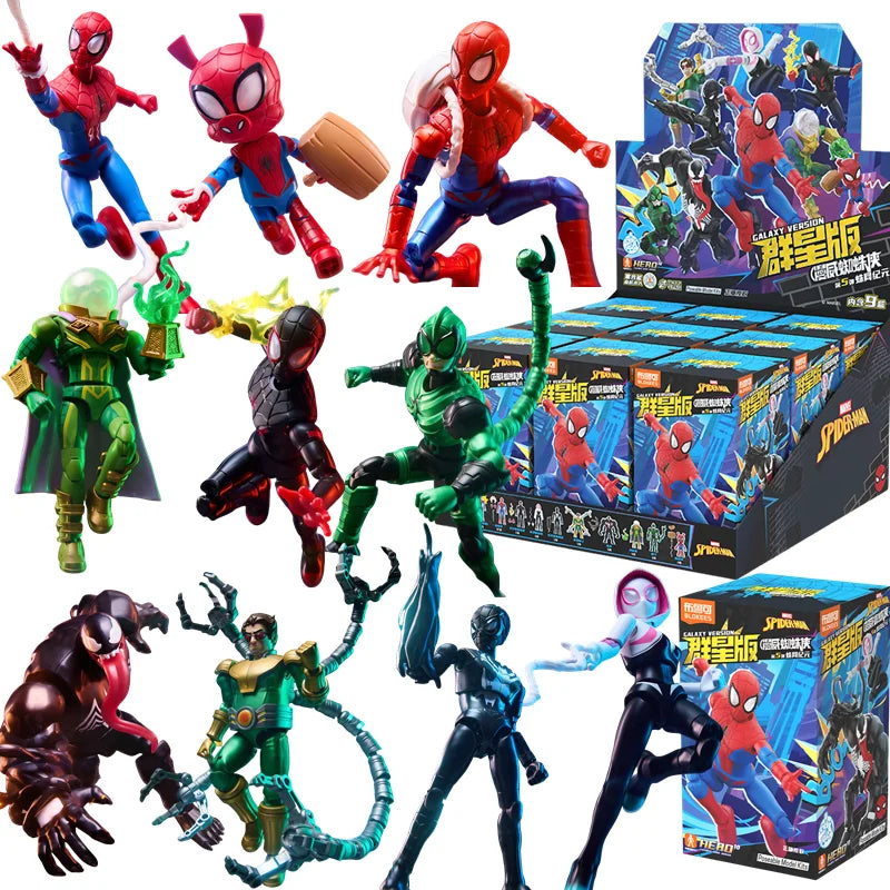 BLOKEES Spider-Man Gwen Stacy Venom‌ Doctor Octopus Miles Morales Symbiote Spider-Man Anime Figure Model Blind Box Toys Gifts Beauty World Shop