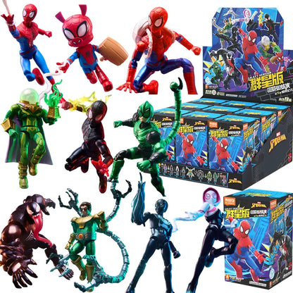 BLOKEES Spider-Man Gwen Stacy Venom‌ Doctor Octopus Miles Morales Symbiote Spider-Man Anime Figure Model Blind Box Toys Gifts Beauty World Shop